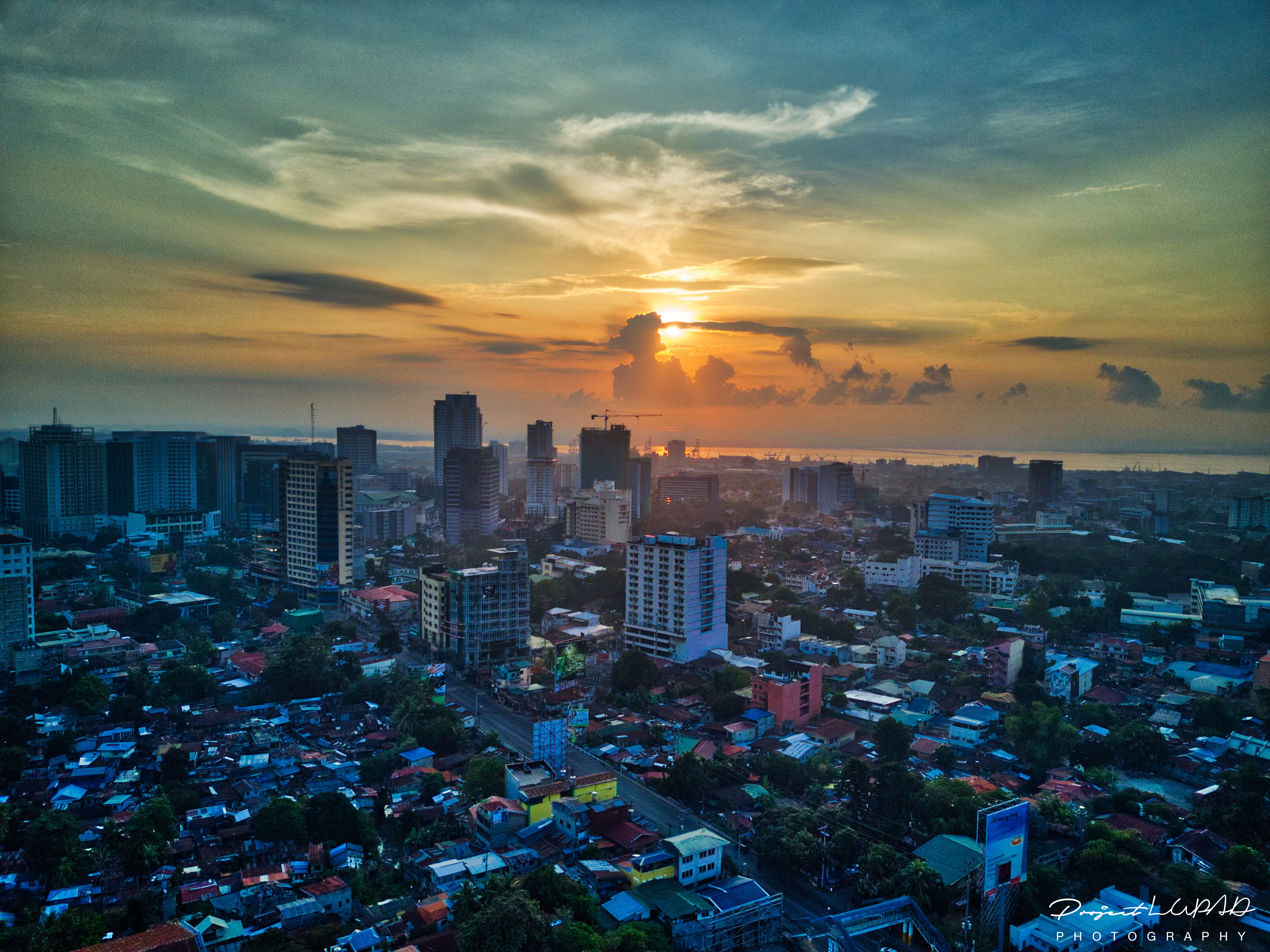 Spectacular Golden Hour Aerial View of Cebu City