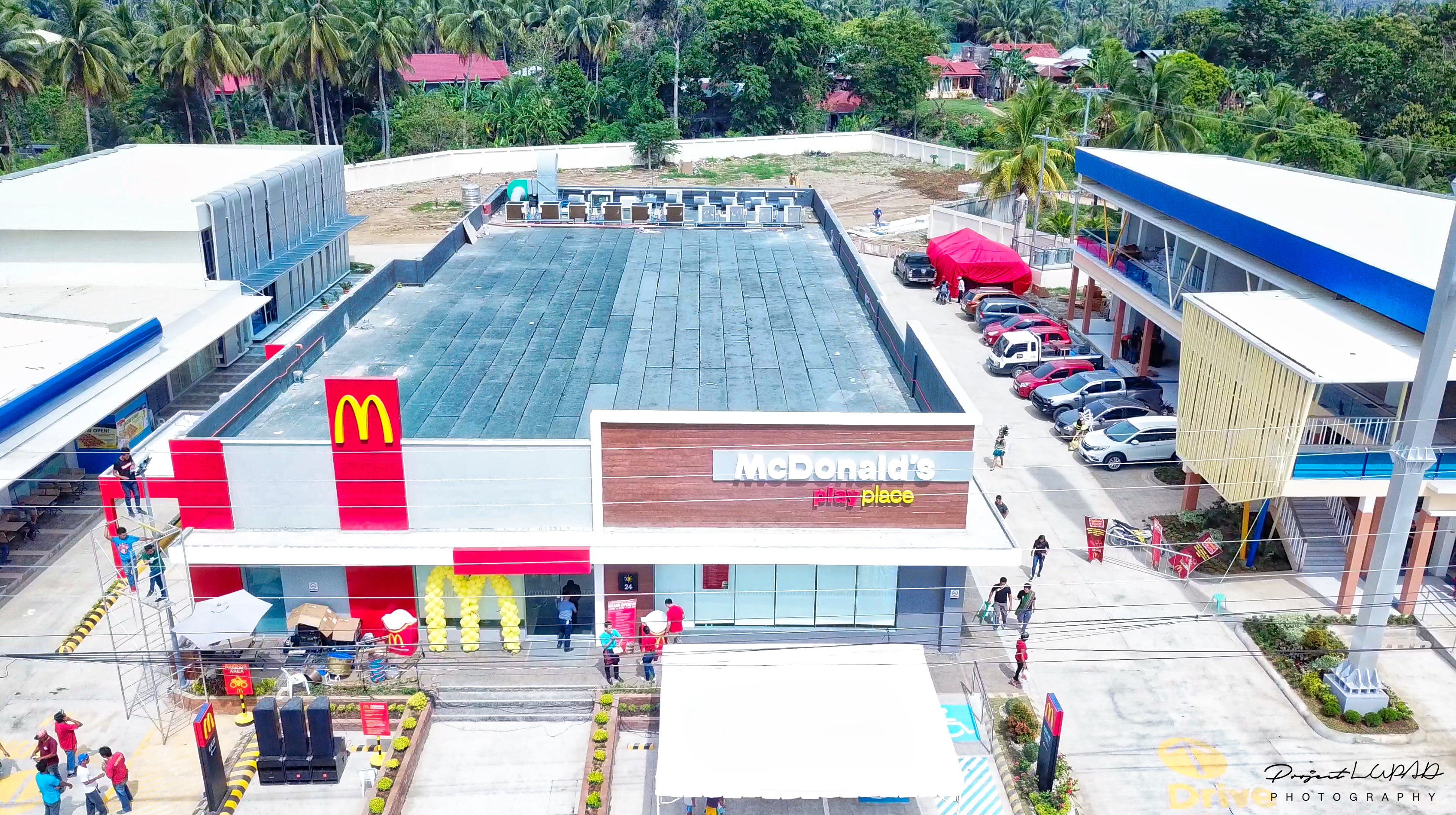 Aerial view of McDonald's El Salvador during the opening
