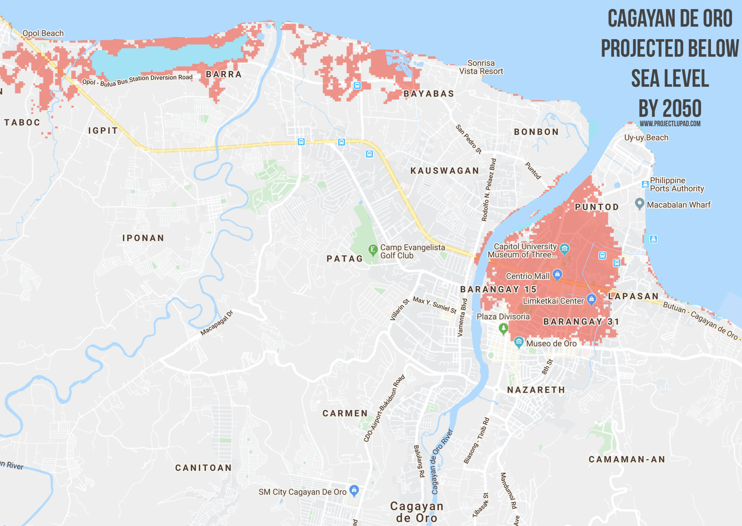 Philippine Cities Projected Sea Level By The Year 2050