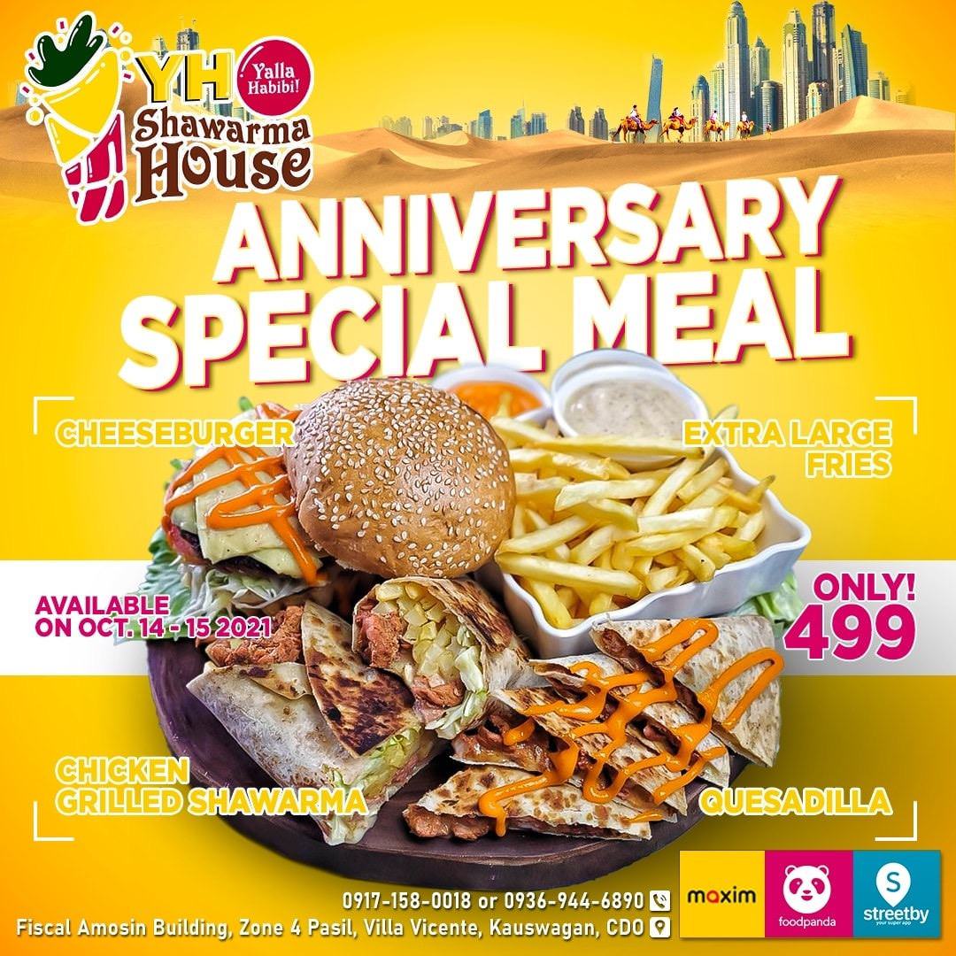 Yalla Habibi Shawarma's First Anniversary Promo