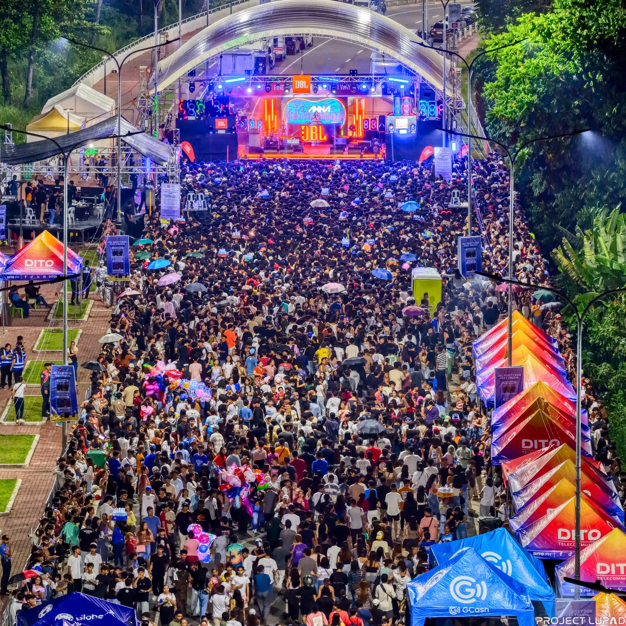 Aerial view of a concert crowd in Cagayan de Oro, one of our projects by industry