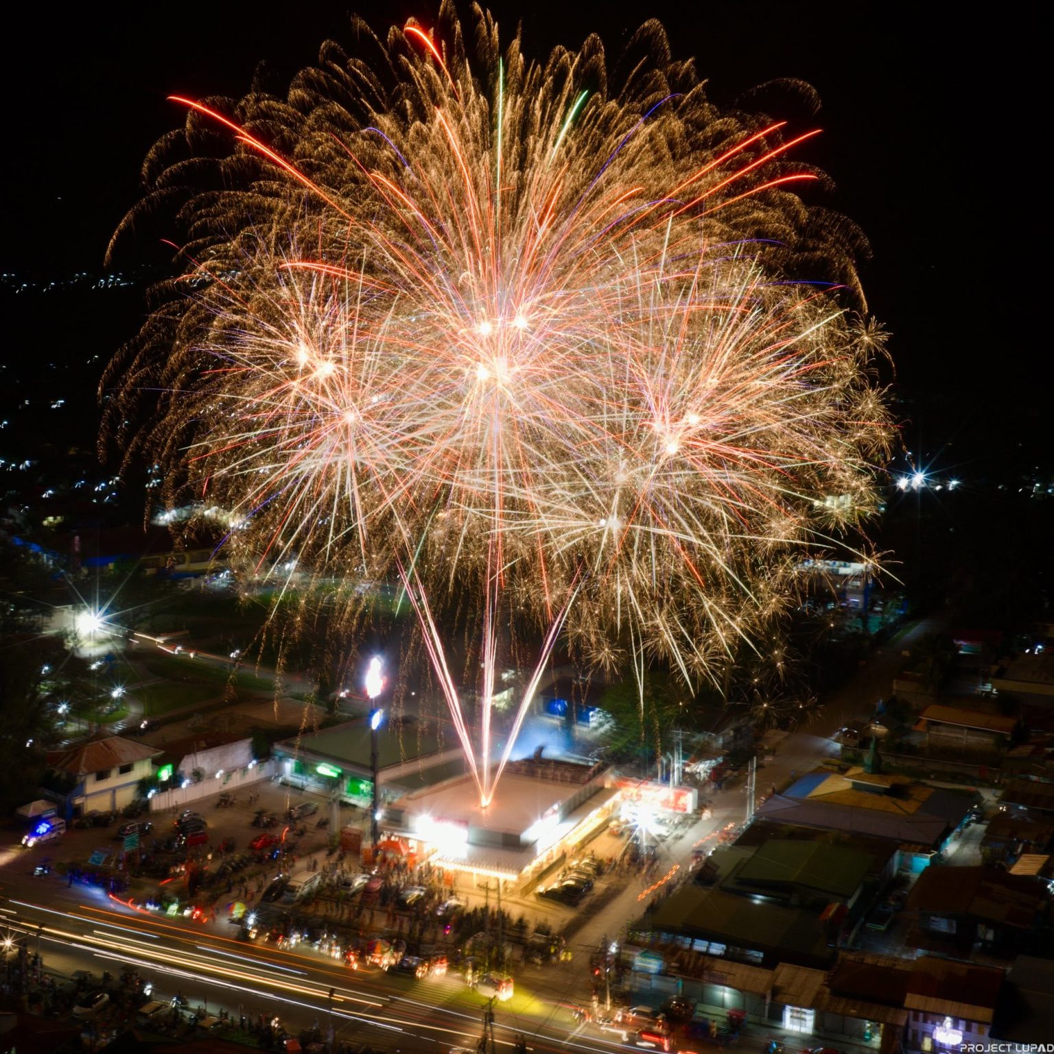 Fireworks over Jollibee Kapatagan on opening night